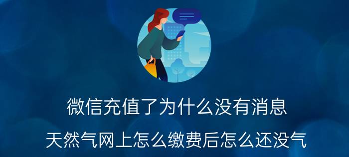 微信充值了为什么没有消息 天然气网上怎么缴费后怎么还没气？